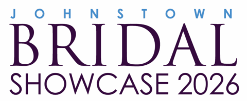 Johnstown Bridal Showcase 2026 logo. Blue and deep purple text on white background.
